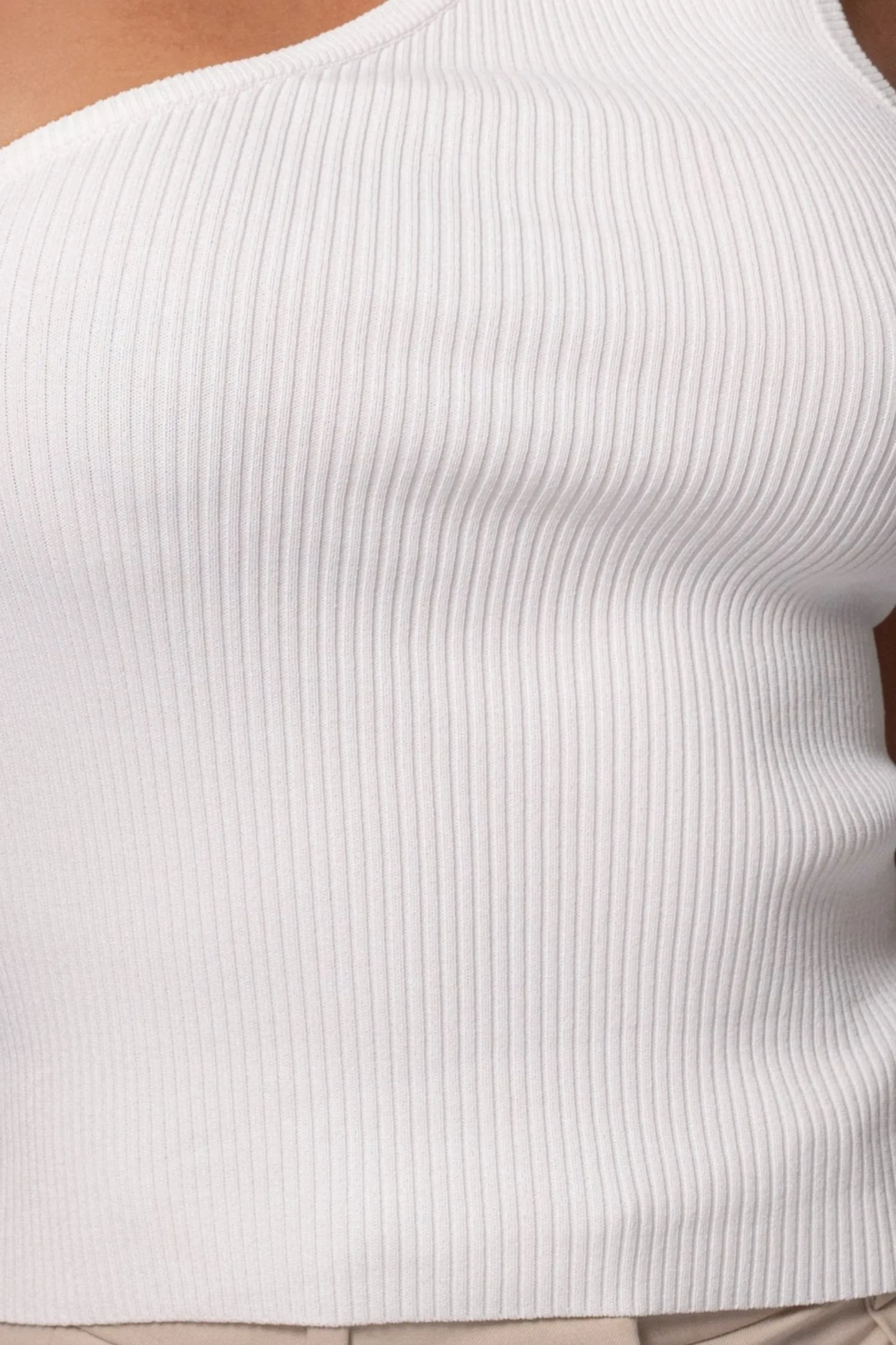 JLUXLABEL Off White Anderson Ribbed Top