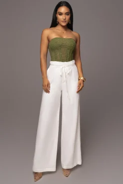 JLUXLABEL Off White Waverly Linen Trousers