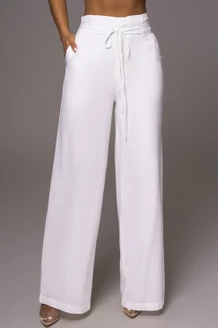 JLUXLABEL Off White Waverly Linen Trousers