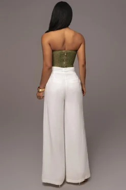 JLUXLABEL Off White Waverly Linen Trousers