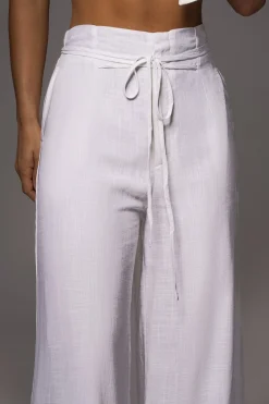 JLUXLABEL Off White Waverly Linen Trousers