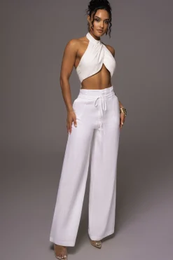 JLUXLABEL Off White Waverly Linen Trousers