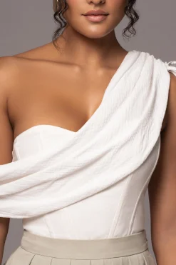 JLUXLABEL Off-White New Obsession Draped Top