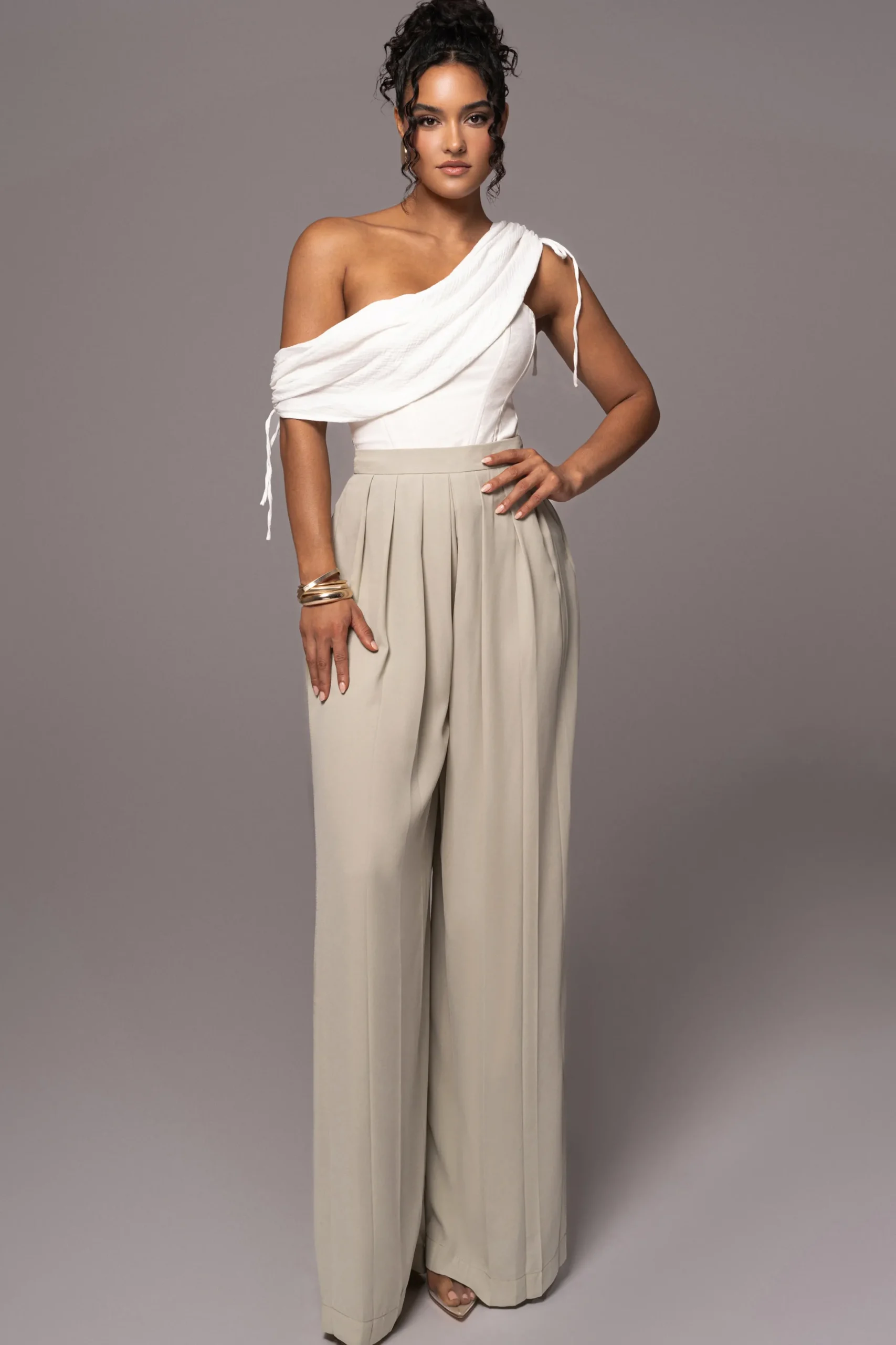 JLUXLABEL Off-White New Obsession Draped Top
