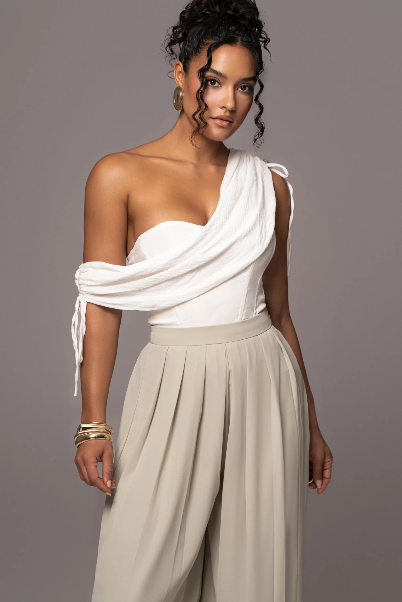 JLUXLABEL Off-White New Obsession Draped Top