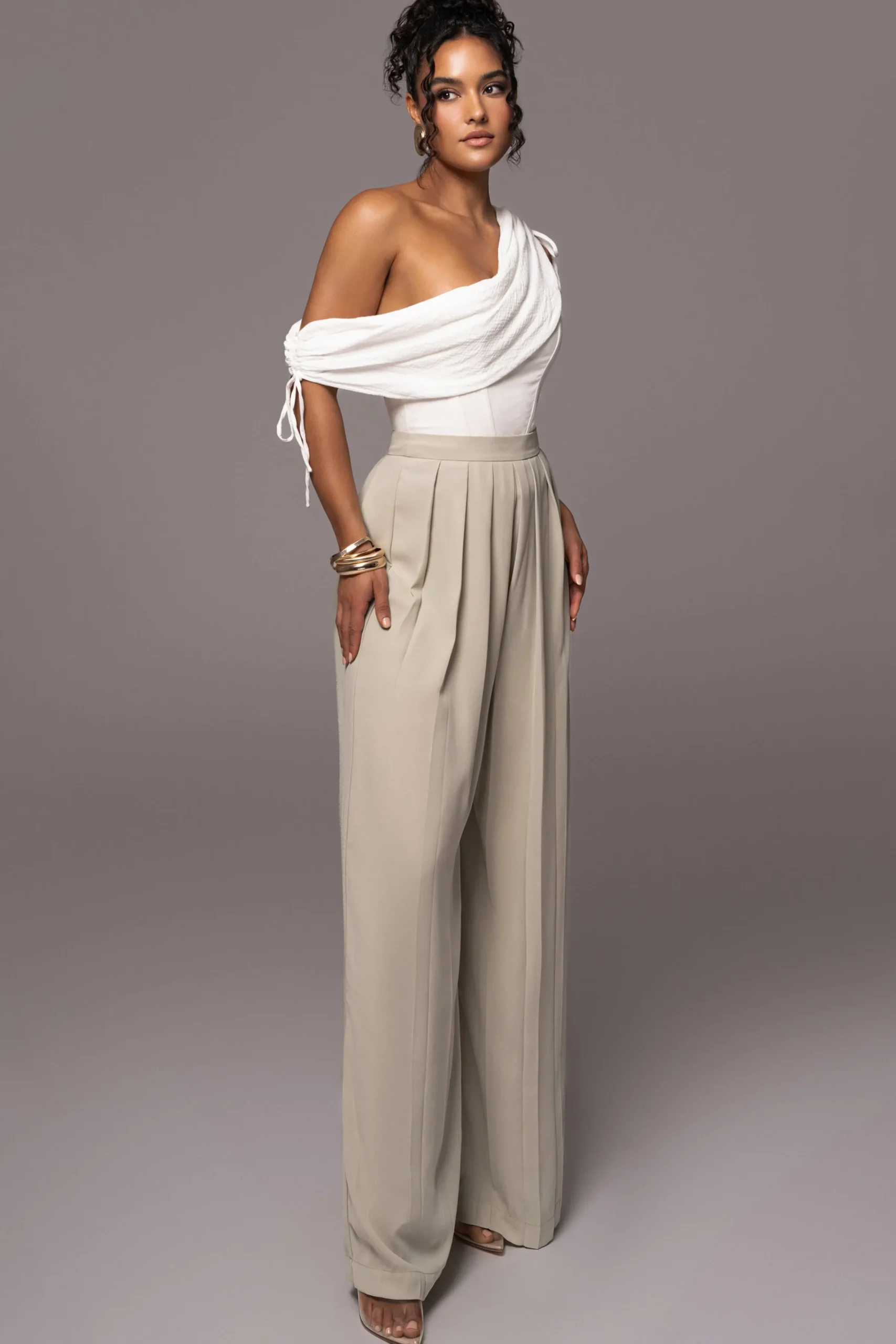 JLUXLABEL Off-White New Obsession Draped Top