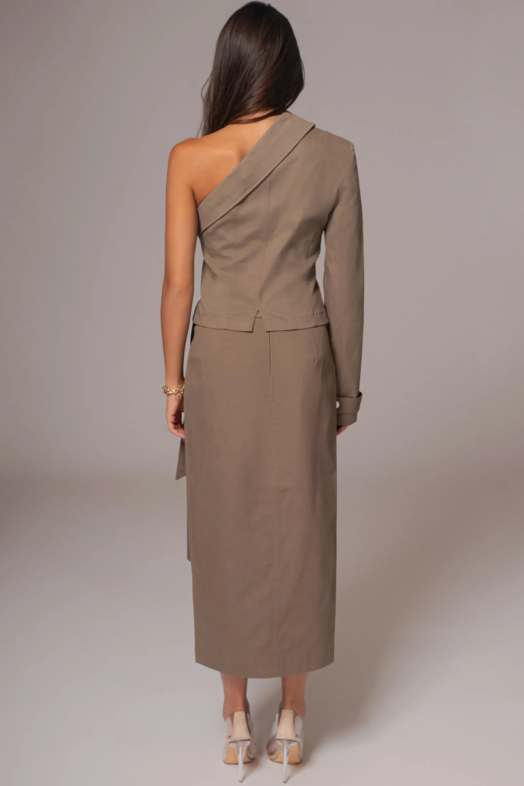 JLUXLABEL Olive Amal One Shoulder Top
