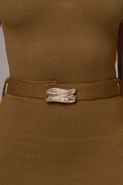 JLUXLABEL Olive Belted Envy Midi Dress