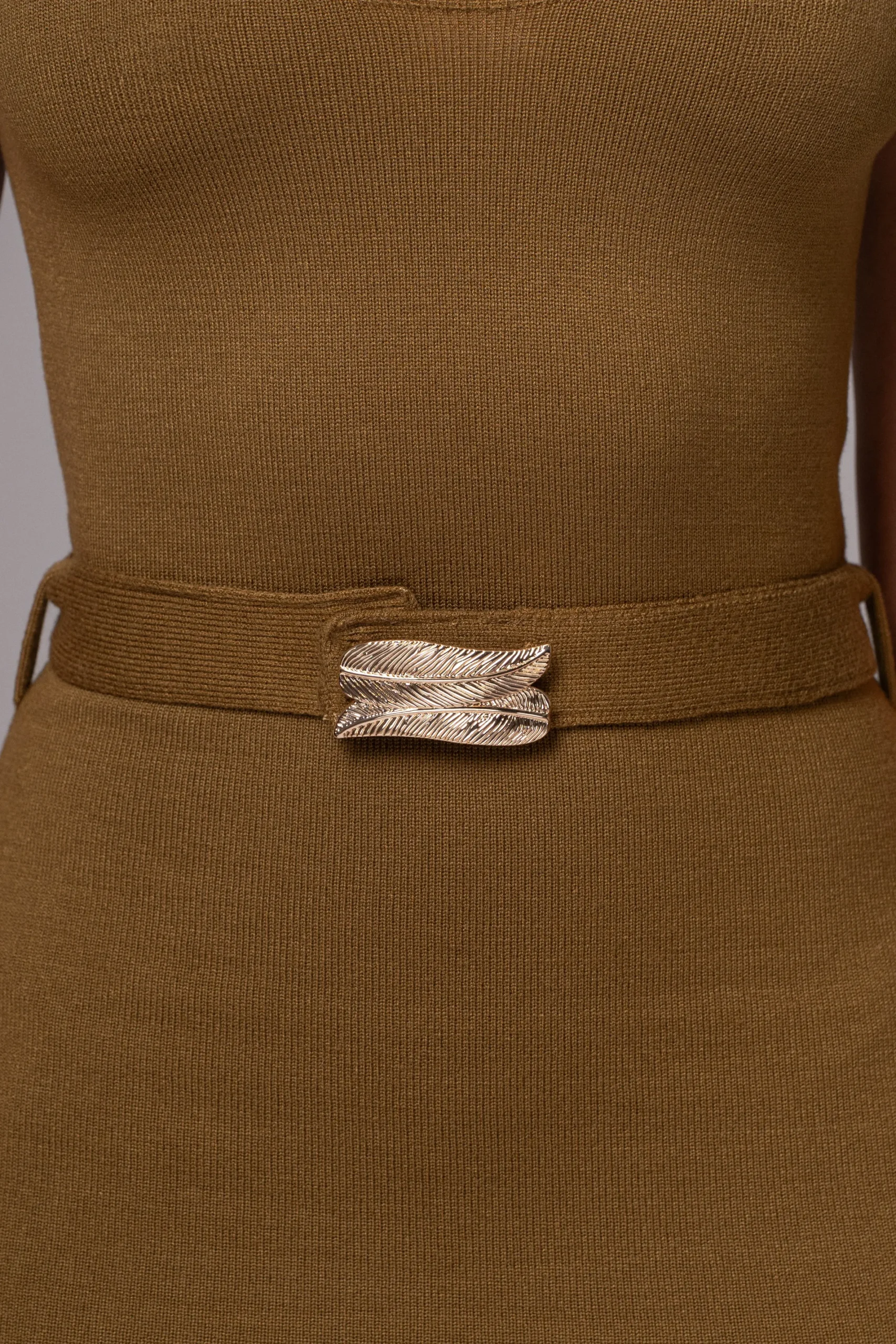 JLUXLABEL Olive Belted Envy Midi Dress