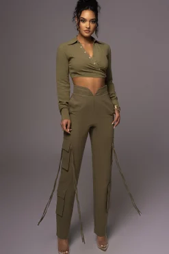 JLUXLABEL Olive Better Half Linen Utility Pants