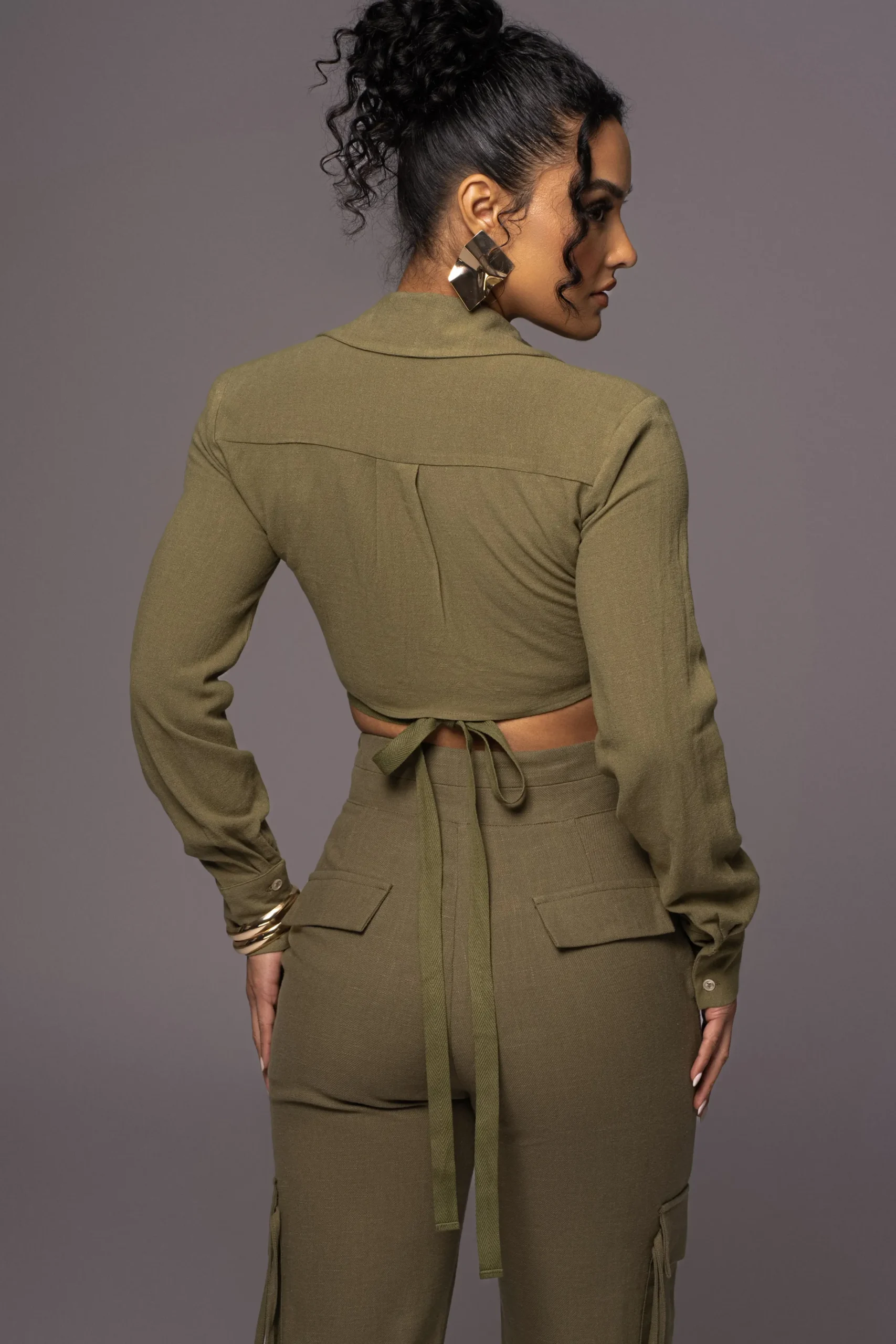 JLUXLABEL Olive Better Half Linen Utility Pants