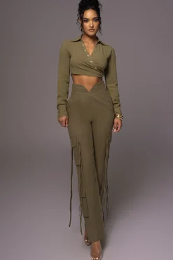 JLUXLABEL Olive Better Half Linen Utility Pants
