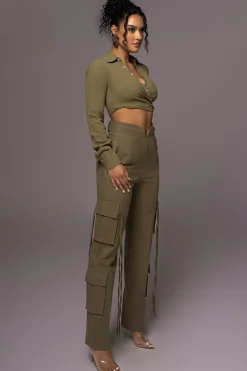 JLUXLABEL Olive Better Half Linen Utility Pants