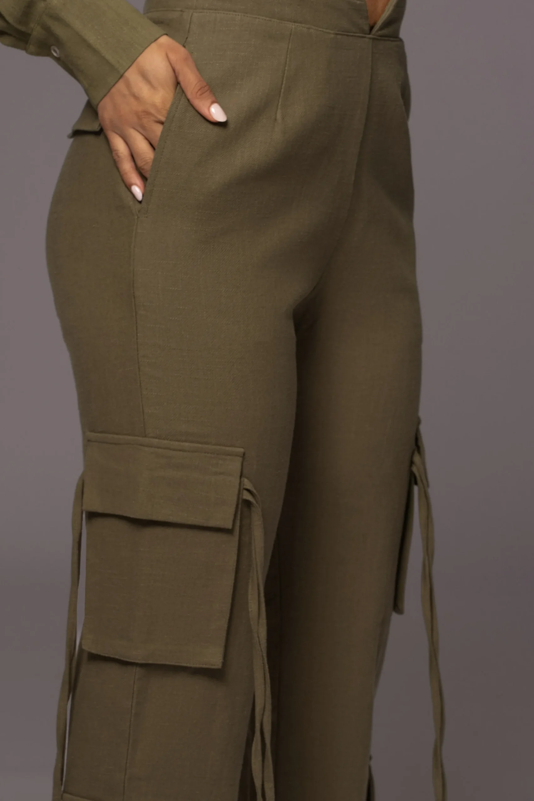 JLUXLABEL Olive Better Half Linen Utility Pants