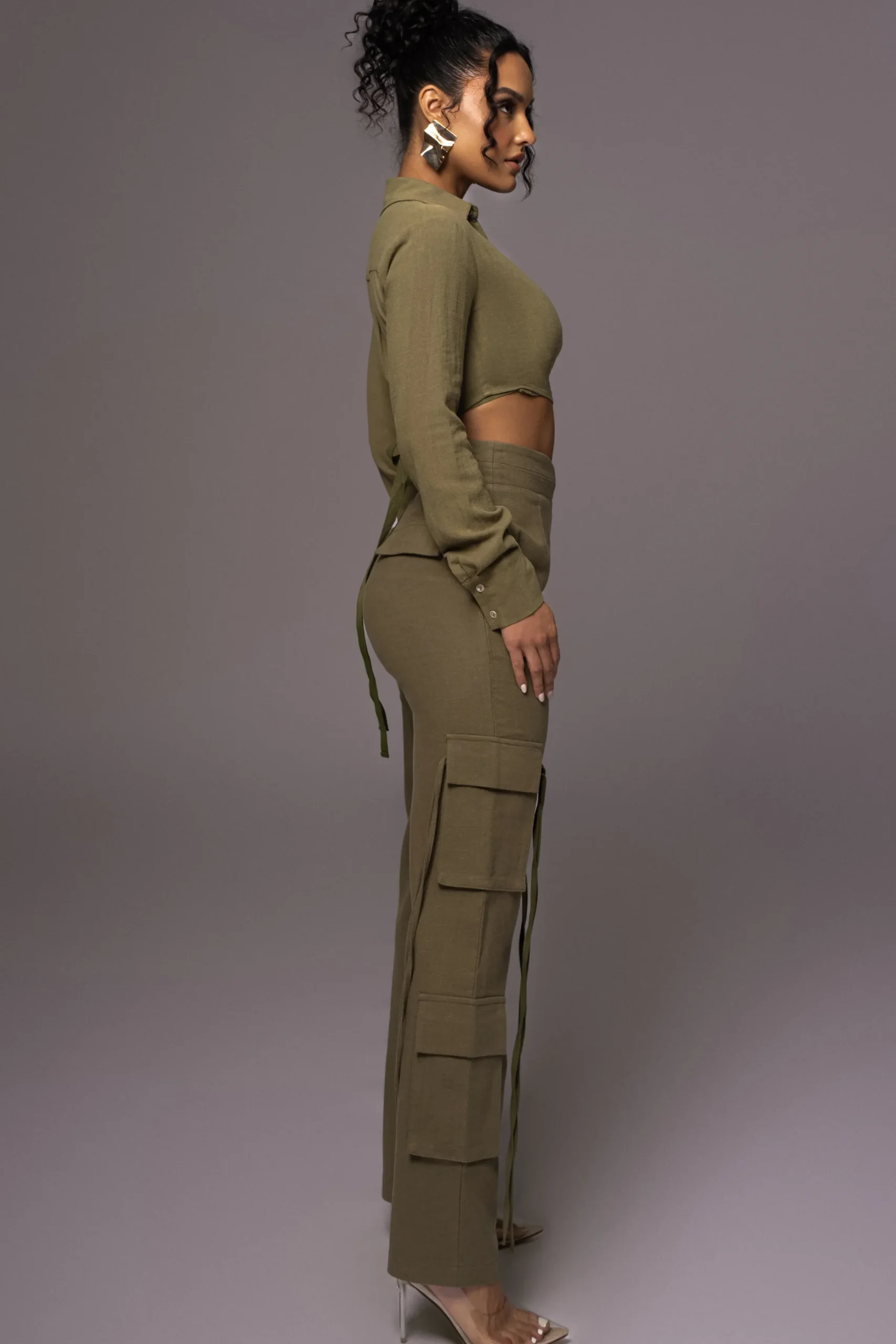 JLUXLABEL Olive Better Half Linen Utility Pants