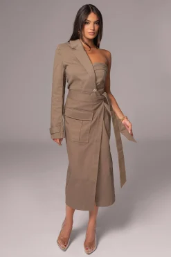 JLUXLABEL Olive City Life Cargo Skirt