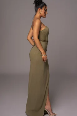 JLUXLABEL Olive Destination Linen Skirt Set