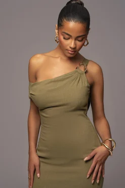 JLUXLABEL Olive Escape Linen Dress