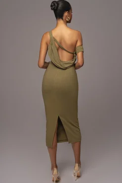 JLUXLABEL Olive Escape Linen Dress