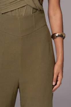 JLUXLABEL Olive Explorer Linen Pants