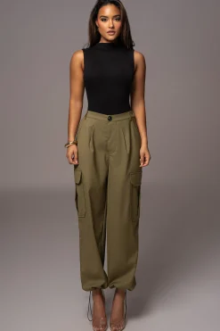 JLUXLABEL Olive Fast Track Drawstring Joggers