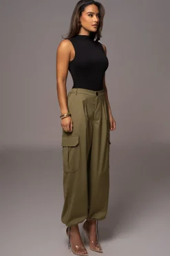 JLUXLABEL Olive Fast Track Drawstring Joggers