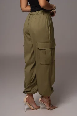 JLUXLABEL Olive Fast Track Drawstring Joggers