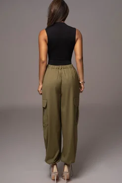 JLUXLABEL Olive Fast Track Drawstring Joggers