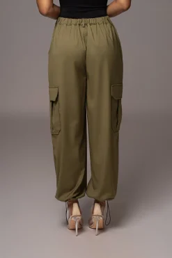JLUXLABEL Olive Fast Track Drawstring Joggers