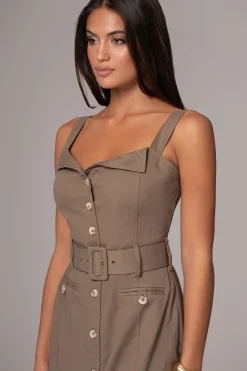 JLUXLABEL Olive Forever Summer Belted Dress