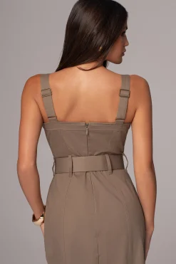 JLUXLABEL Olive Forever Summer Belted Dress