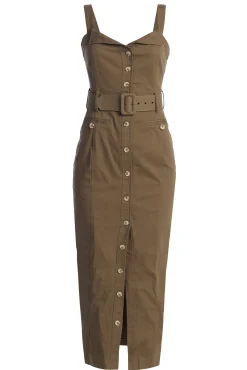 JLUXLABEL Olive Forever Summer Belted Dress