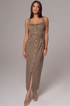 JLUXLABEL Olive Forever Summer Belted Dress