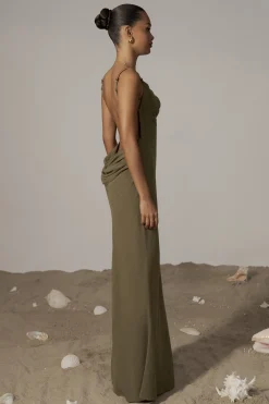 JLUXLABEL Olive Getaway Linen Maxi Dress