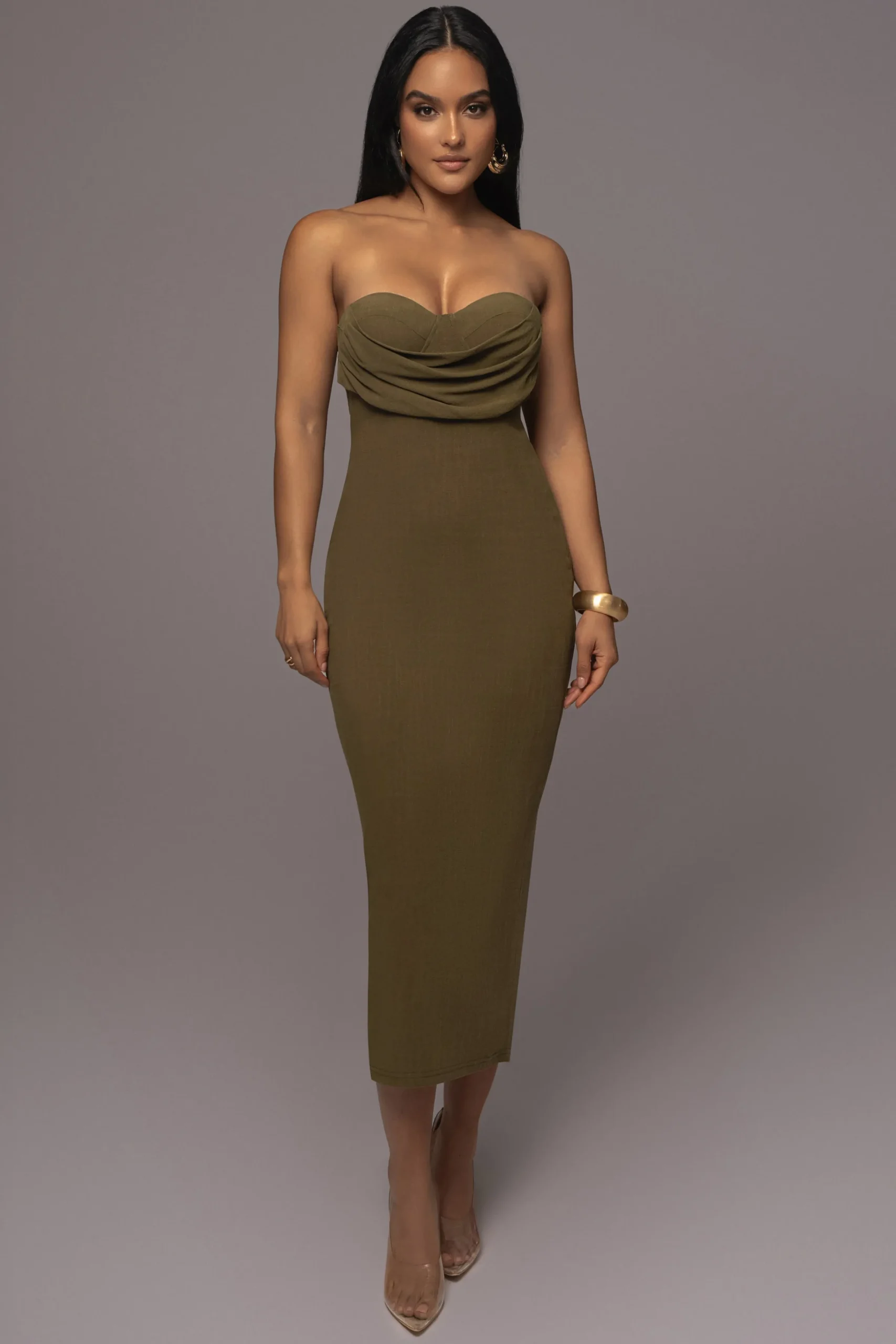 JLUXLABEL Olive Linen Visions Of You Dress