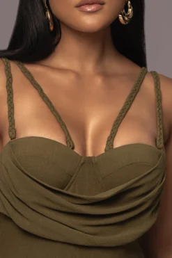 JLUXLABEL Olive Linen Visions Of You Dress