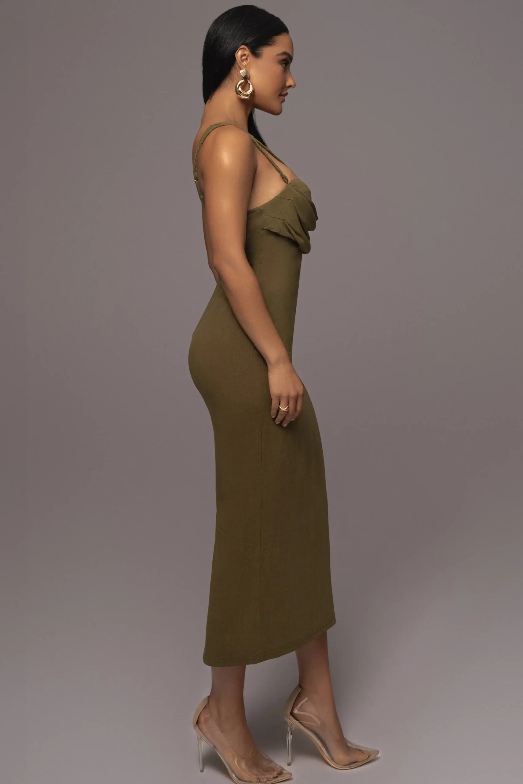 JLUXLABEL Olive Linen Visions Of You Dress