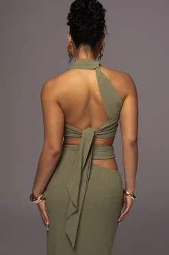JLUXLABEL Olive New Age Two Piece Skirt Set