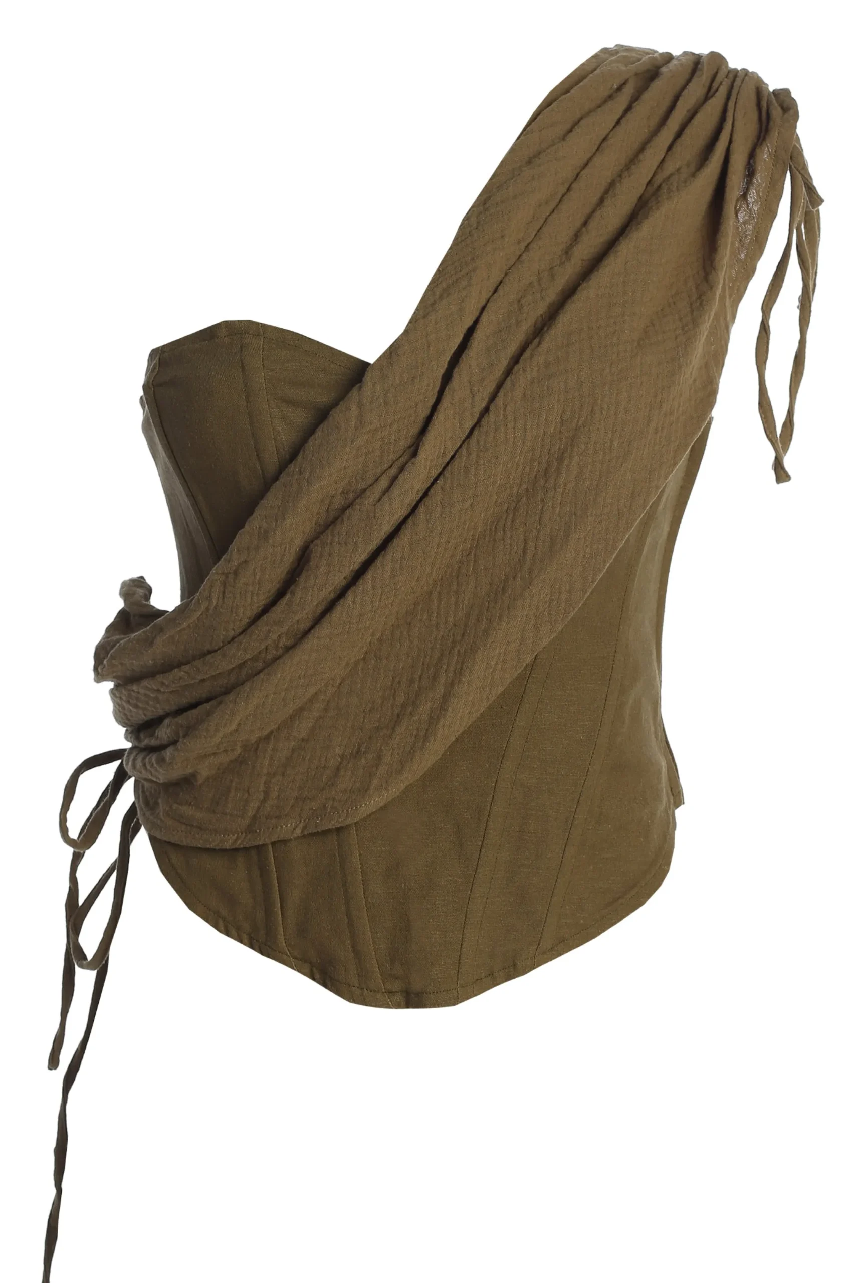 JLUXLABEL Olive New Obsession Draped Top
