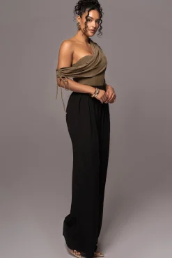 JLUXLABEL Olive New Obsession Draped Top