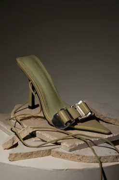 JLUXLABEL Olive Regal Pointed Toe Heels