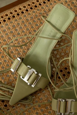 JLUXLABEL Olive Regal Pointed Toe Heels