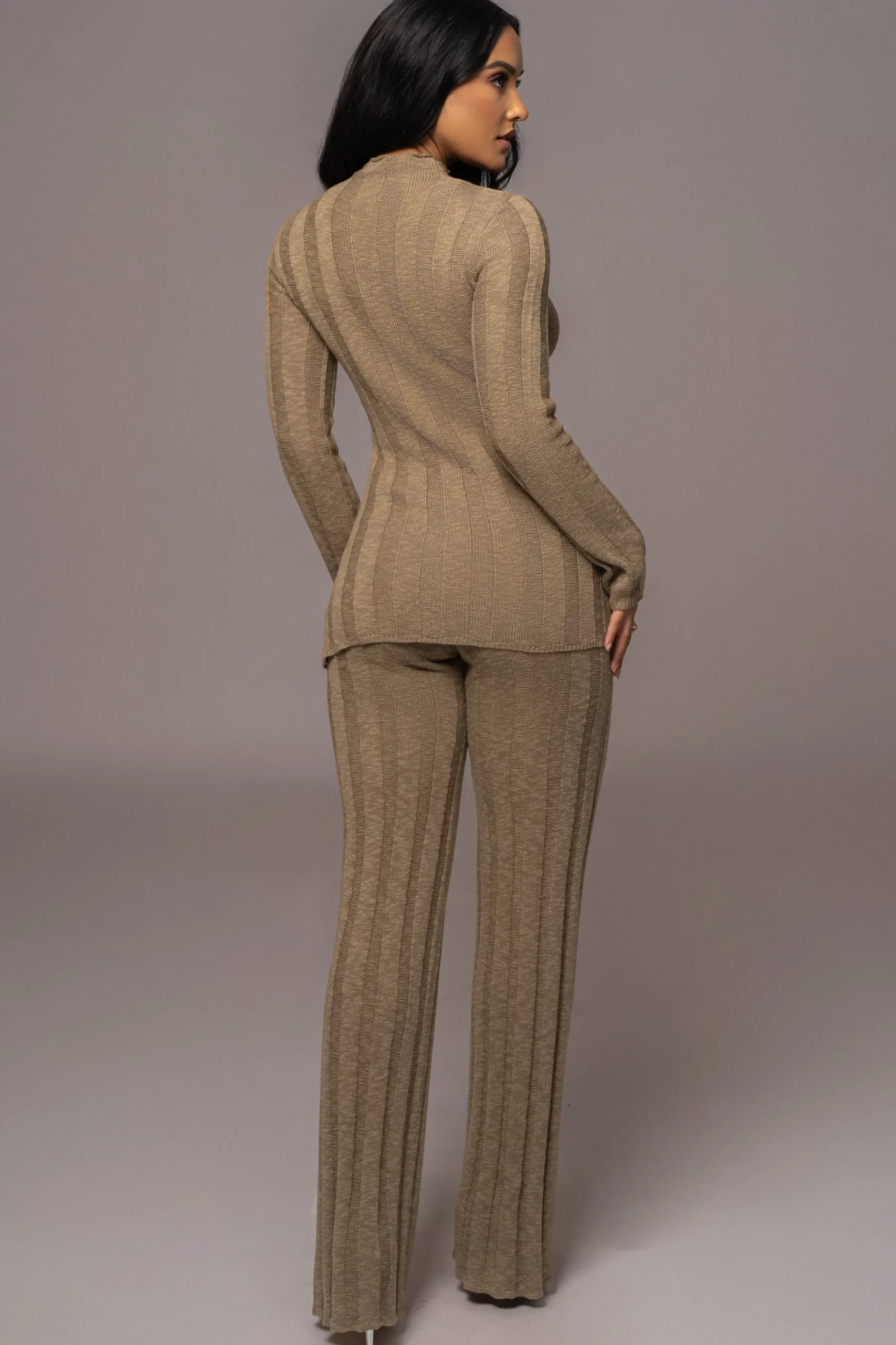 JLUXLABEL Olive Take A Chance Ribbed Pant Set