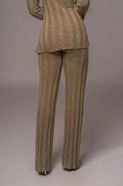 JLUXLABEL Olive Take A Chance Ribbed Pant Set