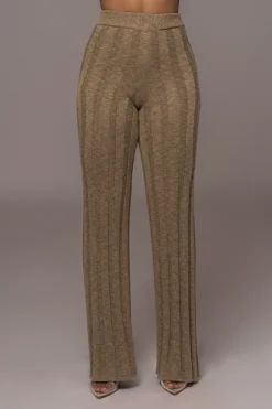 JLUXLABEL Olive Take A Chance Ribbed Pant Set