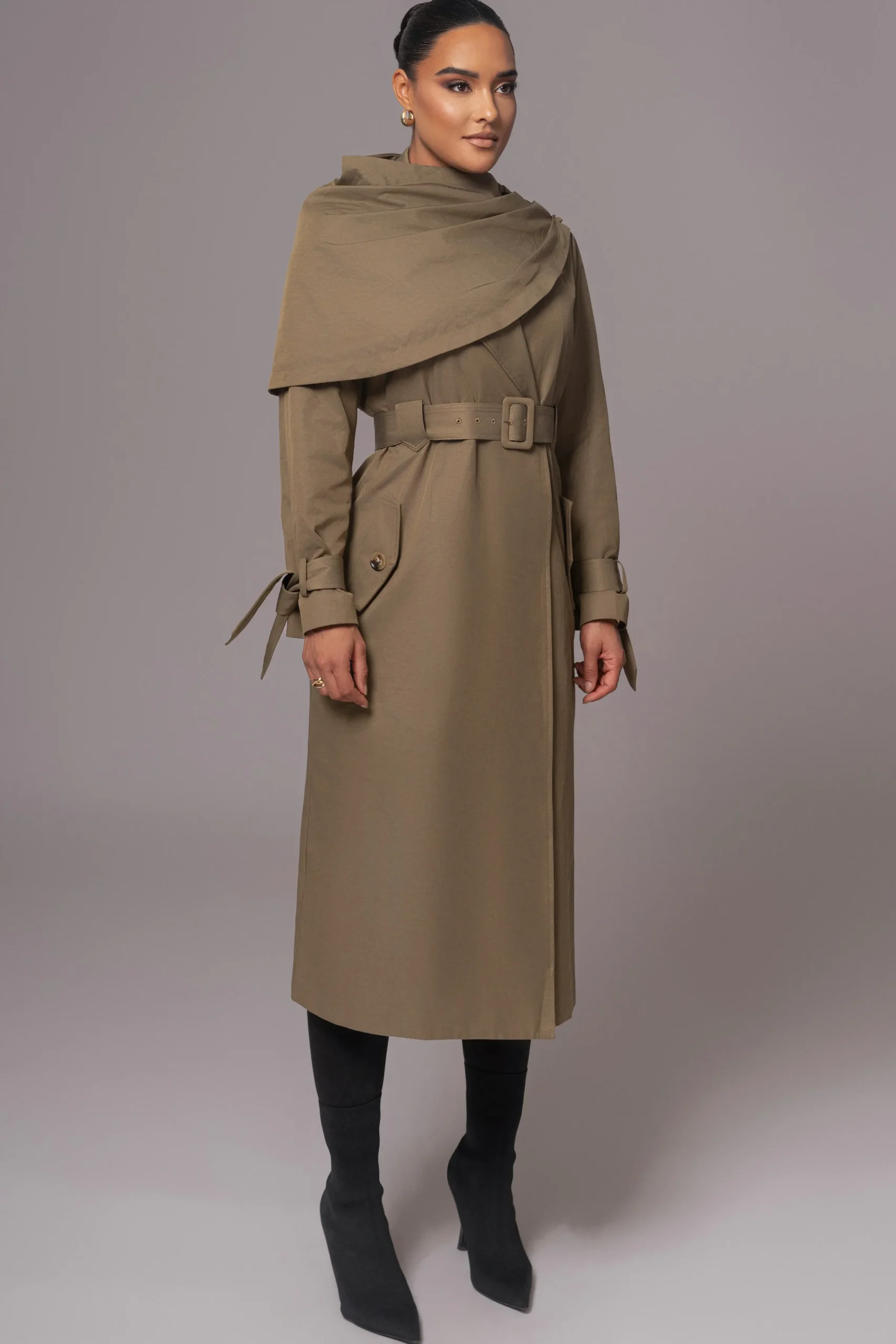 JLUXLABEL Olive The Classic Trench Coat