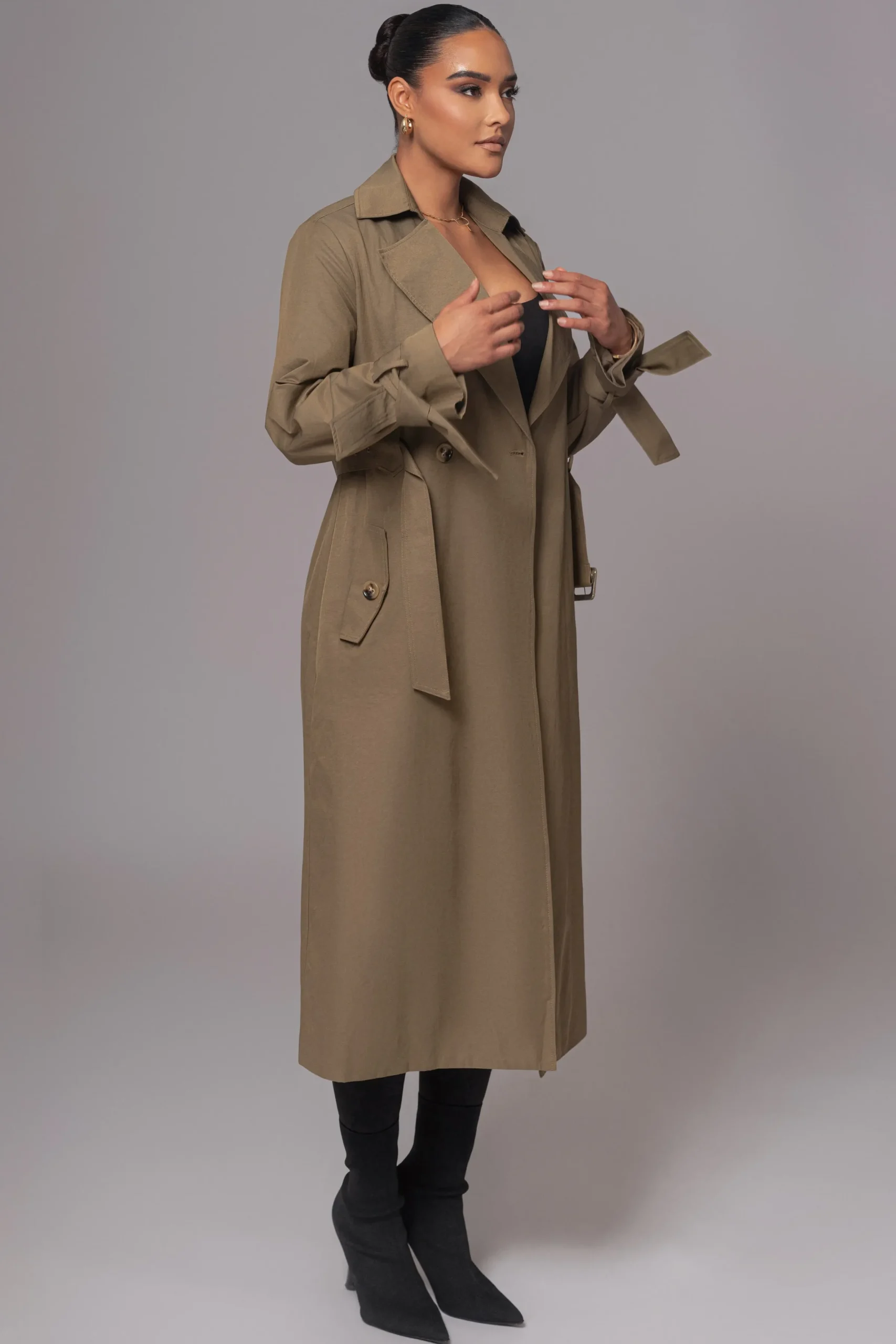JLUXLABEL Olive The Classic Trench Coat