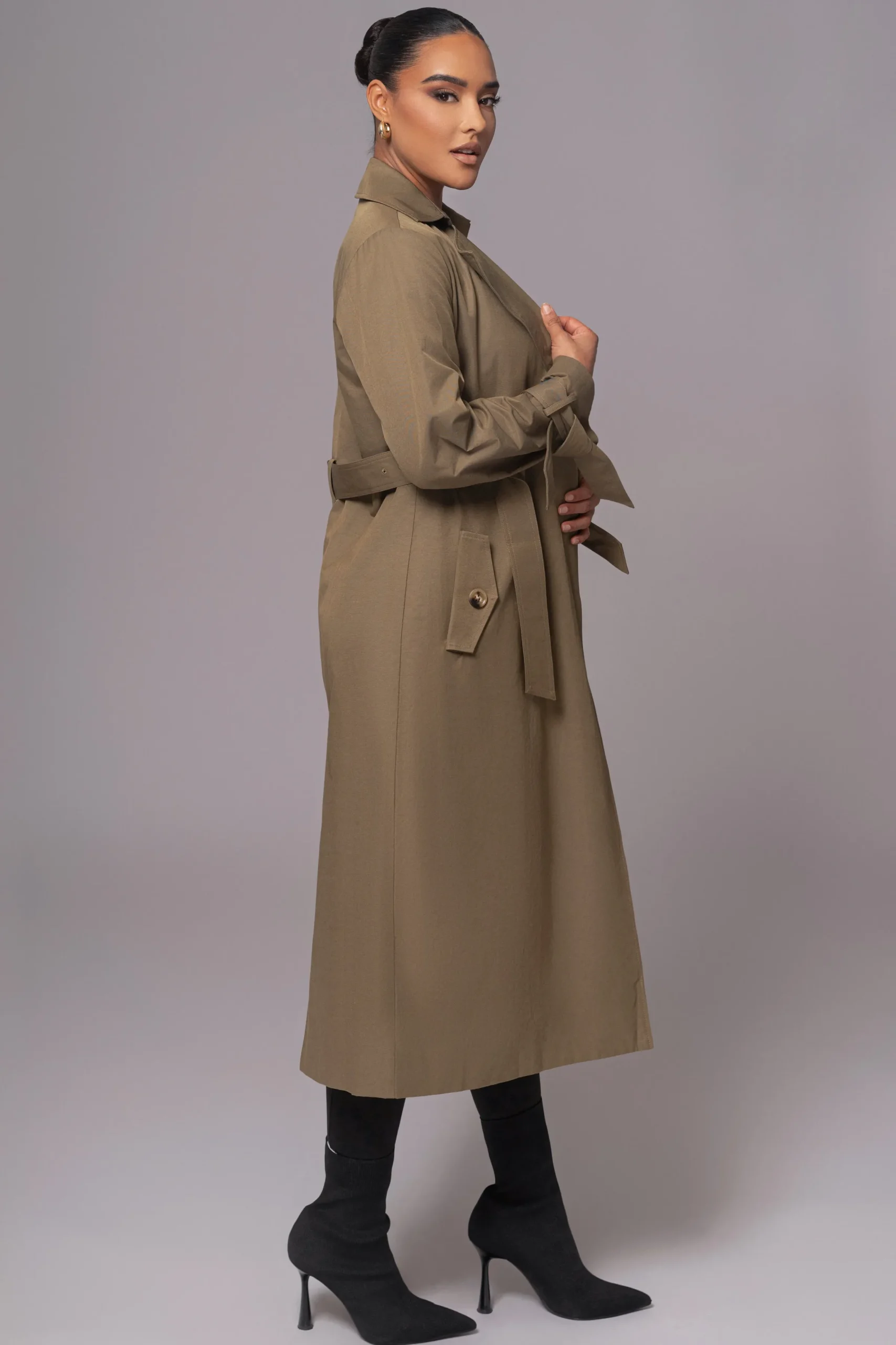 JLUXLABEL Olive The Classic Trench Coat