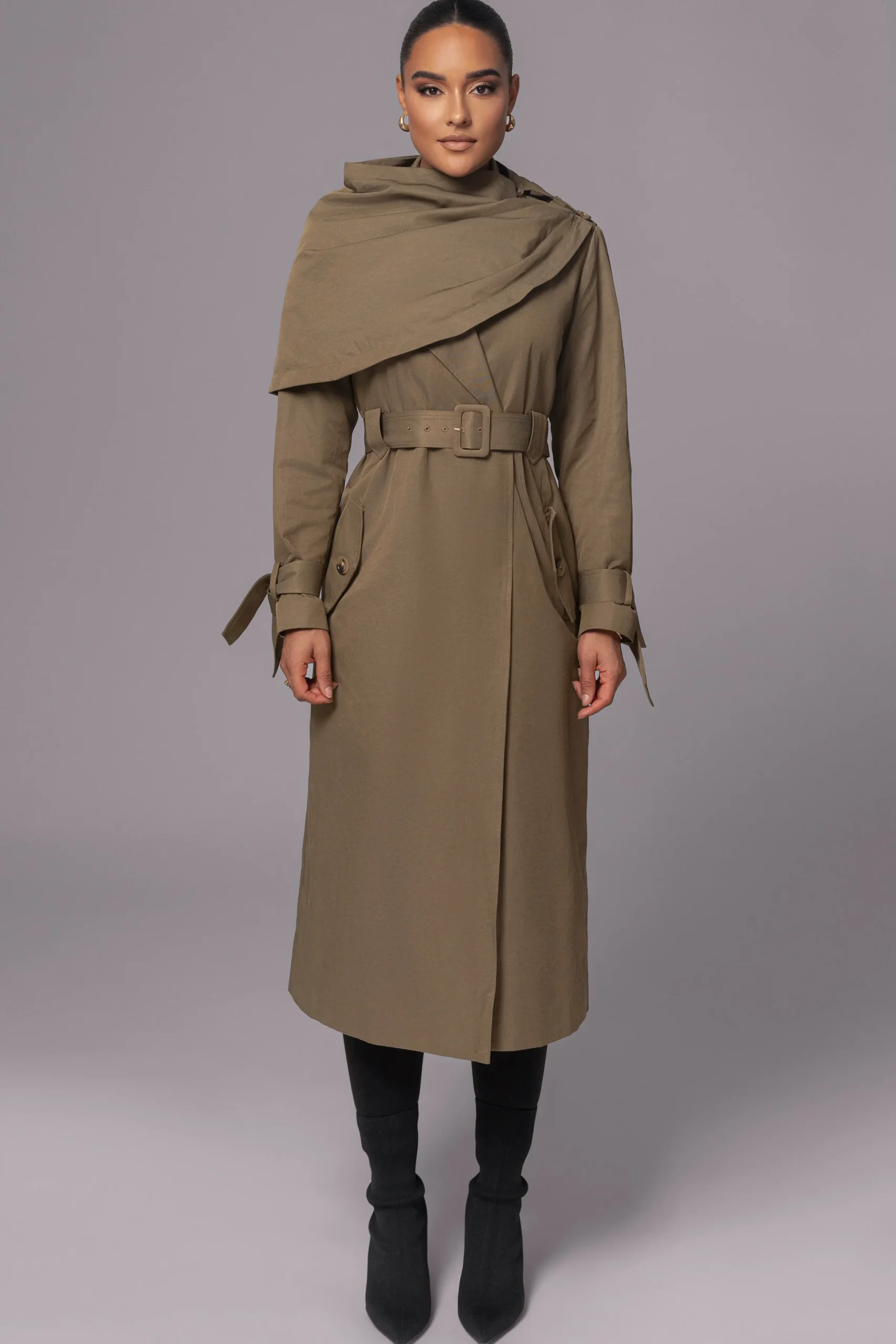 JLUXLABEL Olive The Classic Trench Coat