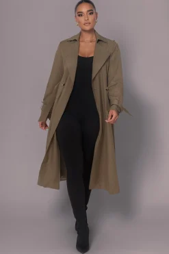JLUXLABEL Olive The Classic Trench Coat